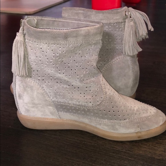 Isabel Marant Basley Wedge Ankle Bootie  in Gray - Picture 4 of 8